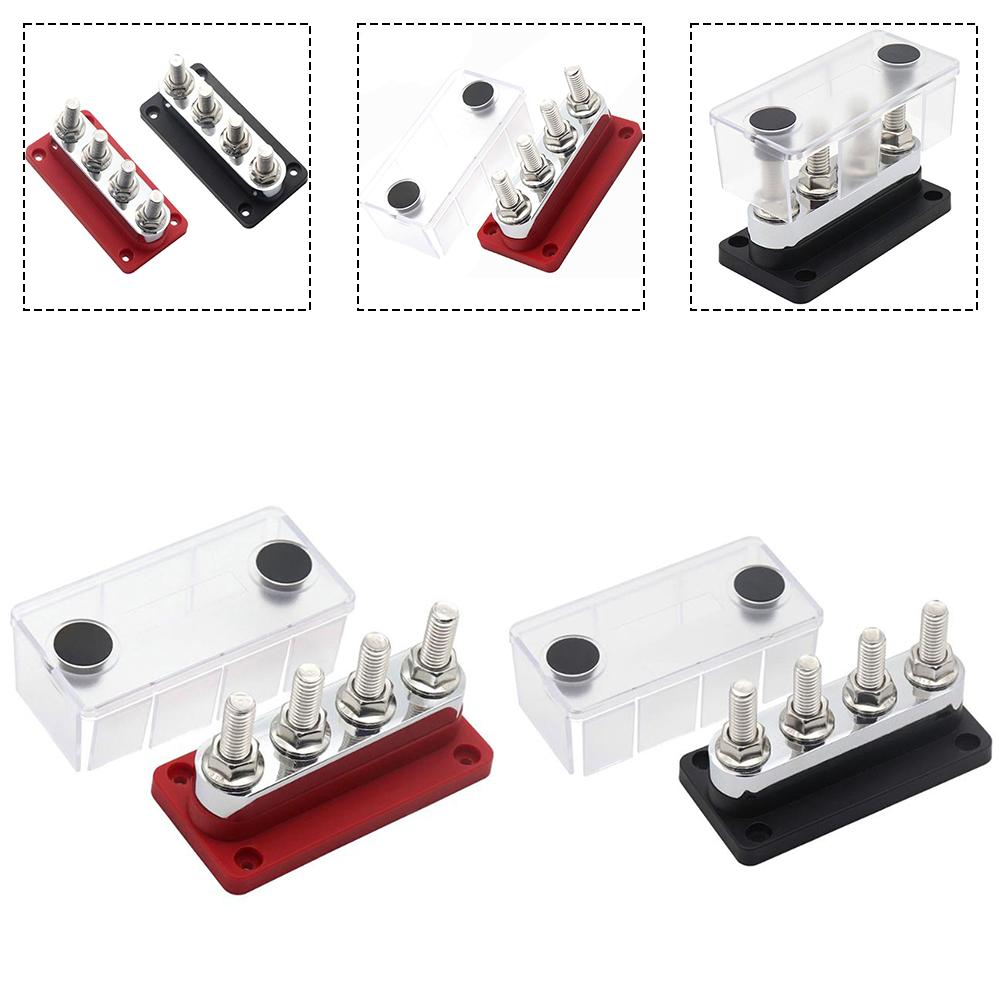 Robust Power Distribution BusBar 600A at 48V DC with Compact Design and Four Stud Terminals for Efficient Electrical Solutions