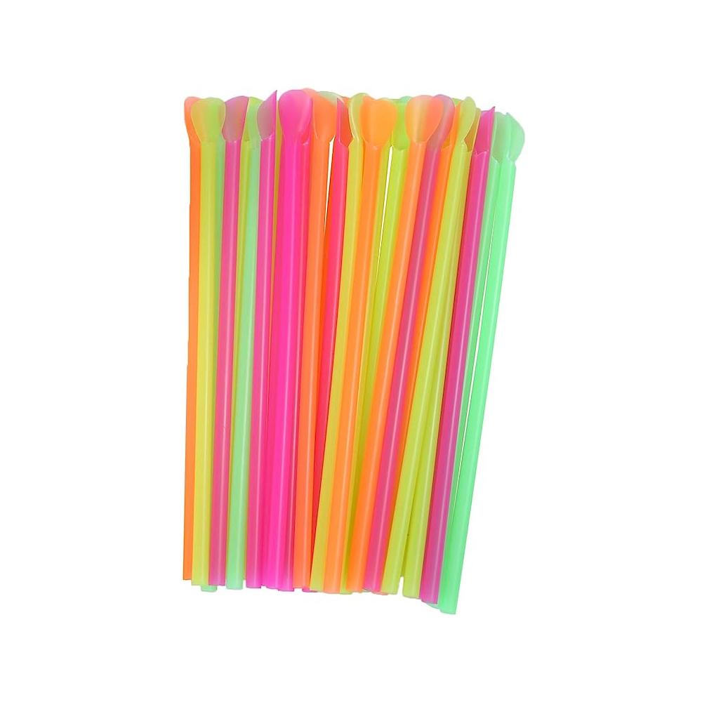 50-2000Pcs Beverage Spoon Straws Color Milkshake Smoothie Spoon Drinking Straw for Party Bar Birthday Supplies Wholesale