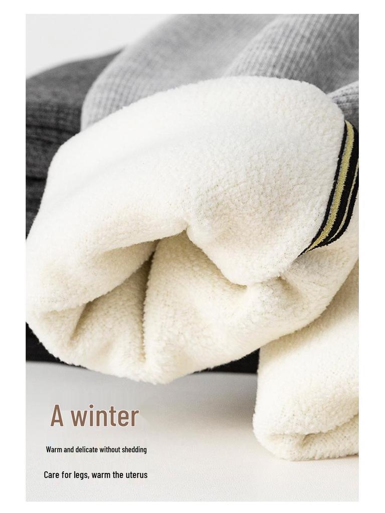 Dámské žebrované pruhované legíny s fleecovou podšívkou, zeštíhlující, s pasem "B"