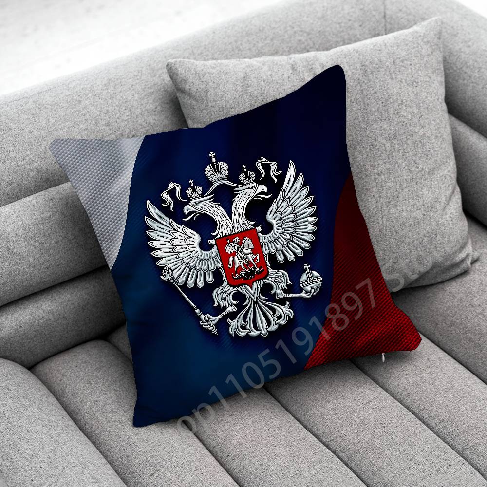 Russia Passport National Emblem Flag Throw Pillow Case For 40x40cm 45x45cm 50x50cm 30x30cm Square Office Pillowship Cover
