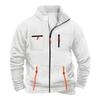 Men's Solid Color Zipper Pocket Zipper Sweatshirt Jacket Men's Sports Large Size Casual Sweatshirt Jacket