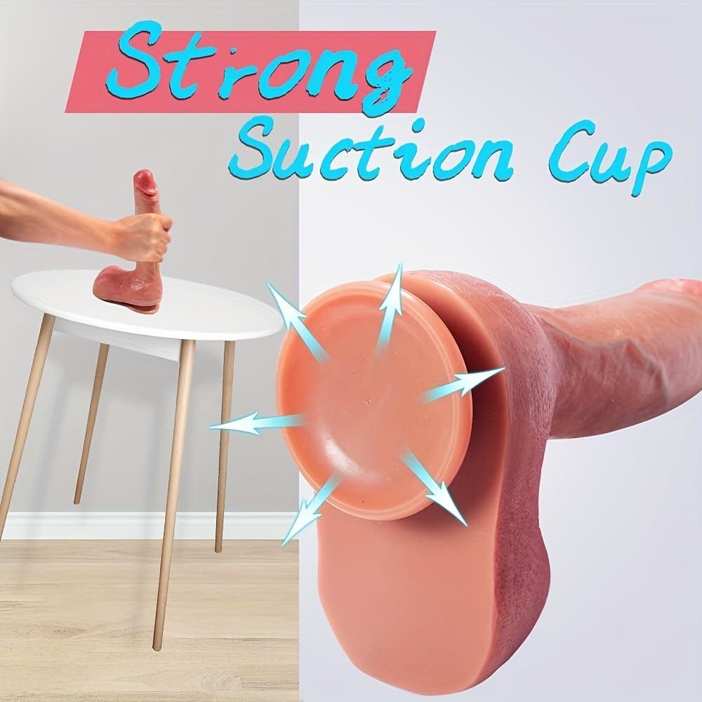 Ultra-Realistic Soft Silicone Dildo,10.6 Inch Lifelike With Strong Suction Cup,Big Balls And Veins For Realistic Anal Play  Perfect Adult For Women
