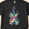Watercolor Cello T-Shirt | Colorful Instrument Art, Music Lover Tee