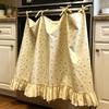 Oven Curtain, with Tie-Down Straps, Vintage Style, Easy Fastening Farmhouse Oven Door Ruffled Stove Skirt Curtain for Kitchen