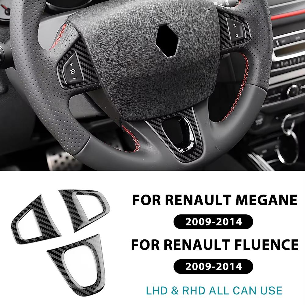 Real Soft Carbon Fiber Sticker For Renault Fluence Megane RS 2009 2010 2011 2012 2013 2014 2015 LHD RHD Car Steering Wheel Trim
