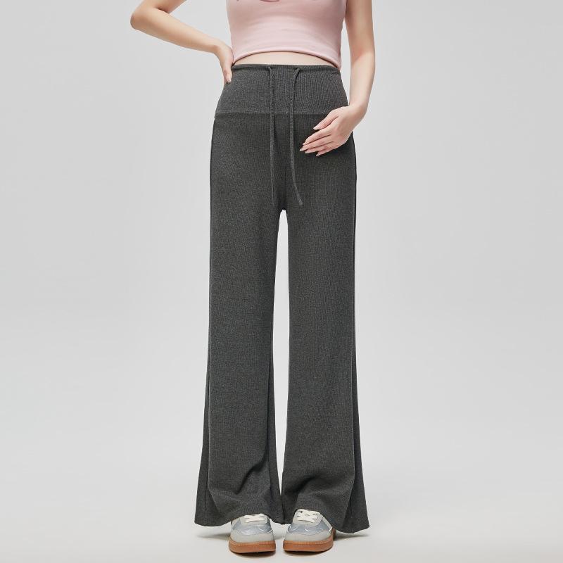 2026 Summer Maternity Flare Knit Pants for Petite Pregnant Women – Casual & Versatile Long Pants XL