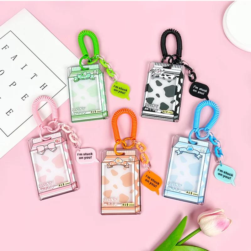 Student Fun Transparent Card Covers Spring Rope Cartoon Meal Card Case Game Cards Protection Covers Lanyard Credit Card Holder