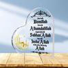 2D Flat Heart Shaped Islamic Acrylic Desktop Decorative Plaque, Home Decor Plaque Hanging Wall Art Decorative Garden Decoration for Room Door Signs Ha