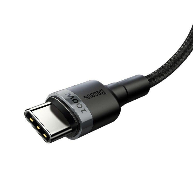 Kabel Usb-C Do Usb-C Baseus Cafule, Qc 3.0, Pd 2.0, 100W, 5A, 2M (Szaro-Czarny)