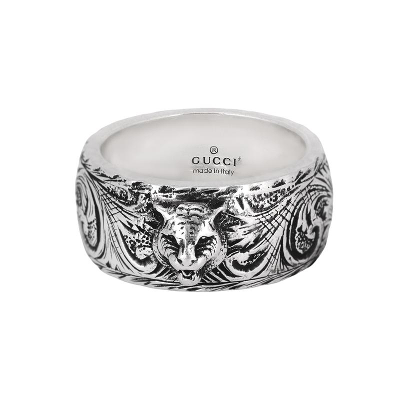 Gucci gredzens Tīģera galva šaura maliņa