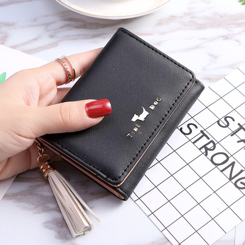 Korean Style Women's Tri-Fold Wallet: Compact Fashionable Coin Purse & Card Holder