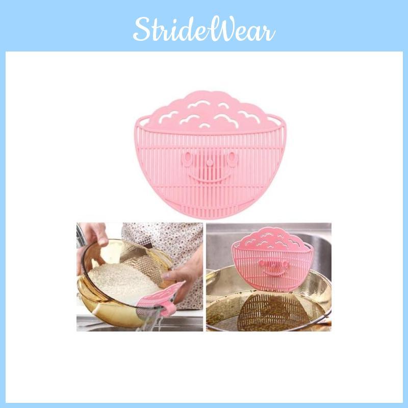 Face Smiling Shape Rice Washing Draining Device Vegetable Filter Kitchen Tool