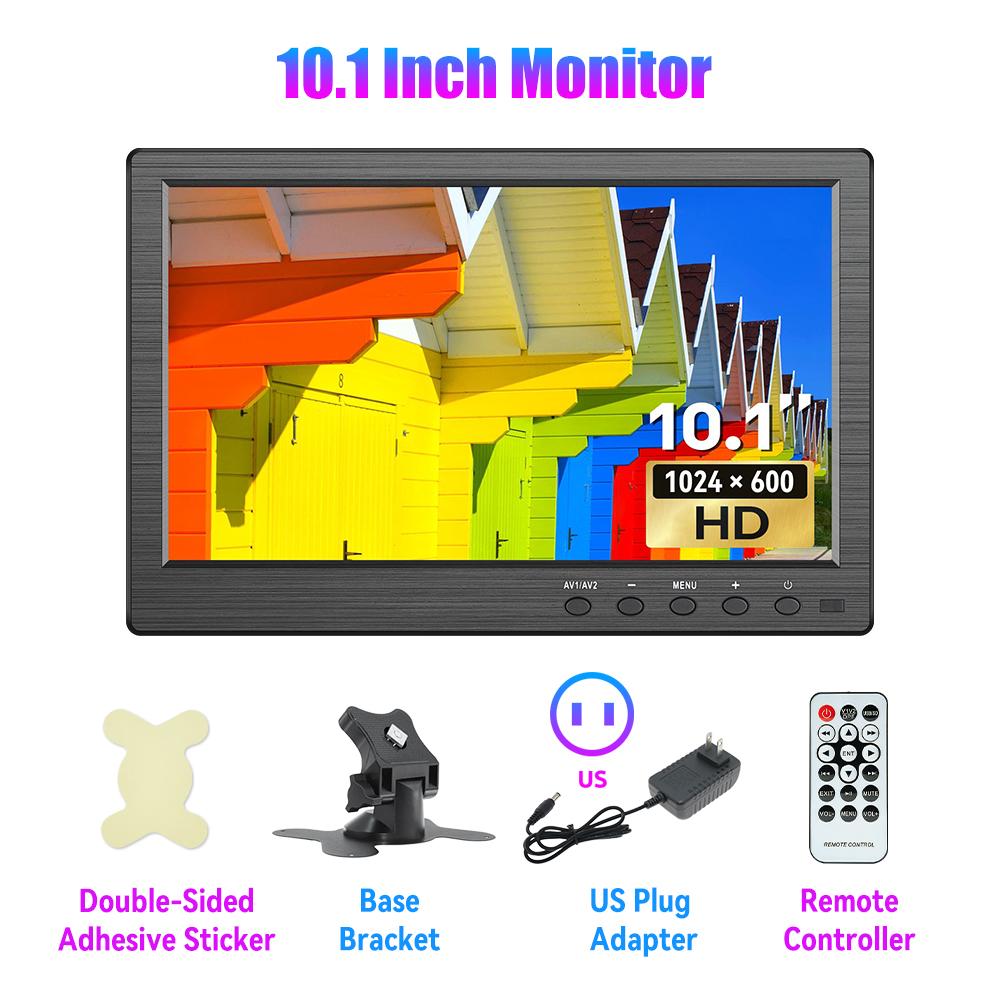 KTYDKP 10.1 Inch Car HDMI Monitor with VGA for TV Computer LCD Color Screen for PC Home Security System Backup Camera Display