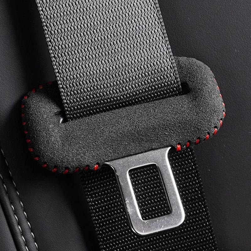 For Leading Ideal Li LiXiang L6 L7 L8 L9 Car Safety Belt Buckle Suede Leather Protective Cover Car Seatbelt Protective Cover