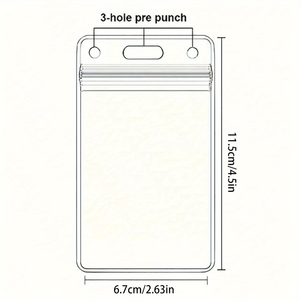20-pack Transparent Vattentät PVC-kortficka, Vertikal ID-brickhållare med snöre för mässor, certifikat och anställdas namnskyltar