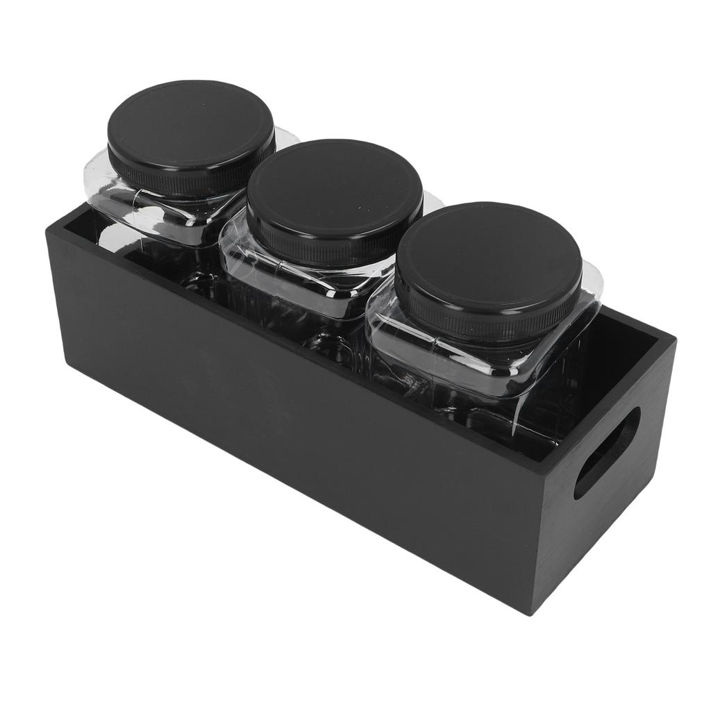 Dog Treat Container Solid Wood and Plastic Multifunctional Pet Food Storage Container for Home