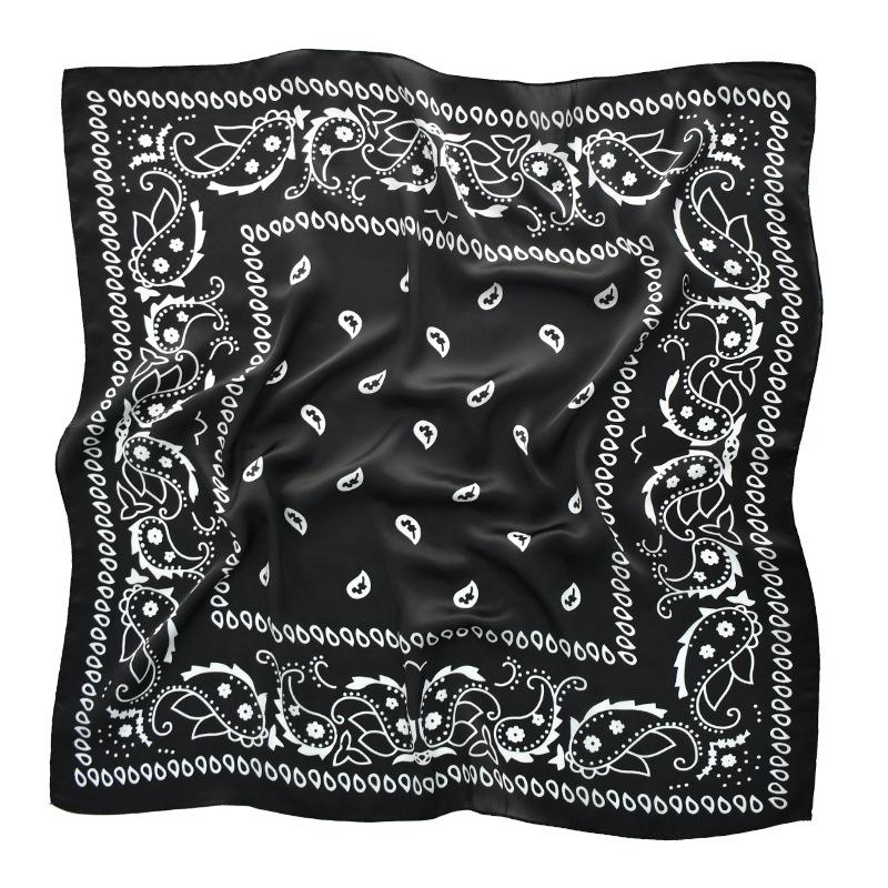 New Silk Square Scarf Women Retro Paisley Cashew Print Neckerchief Female Foulard Head Hijab Hairband Soft Neck Bag Ribbon Satin