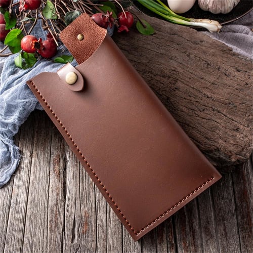 DUOLEIMI Chinese Knife Cover, Leather Knife Case, Chef Knife Case, PU Leather, Blade Safety Case (A)