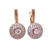 Purple Gold Inlaid Zircon Earrings Full Of Diamonds Classic Luxury Temperament Solid Rose Gold Plated Earrings
