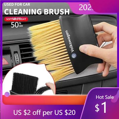 Hot 2025 New Car Interior Cleaning Tool Air Conditioner Air Outlet Cleaning Artifact Brush For Volkswagen Jetta MK5 Golf Passat