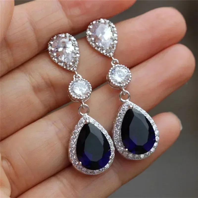 Luxury, High-End, Gorgeous Party, Water Droplet Zircon Earrings, Bride'S Wedding, Eternal And Dazzling Jewelry, Headwear
