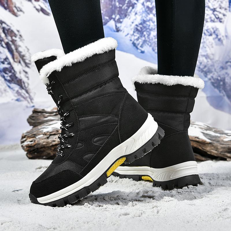 Neue Samt-Camouflage-Schnee-Stiefel Outdoor rutschfest High-Top Baumwollschuhe große Größe verdickte warme Stiefel Winter