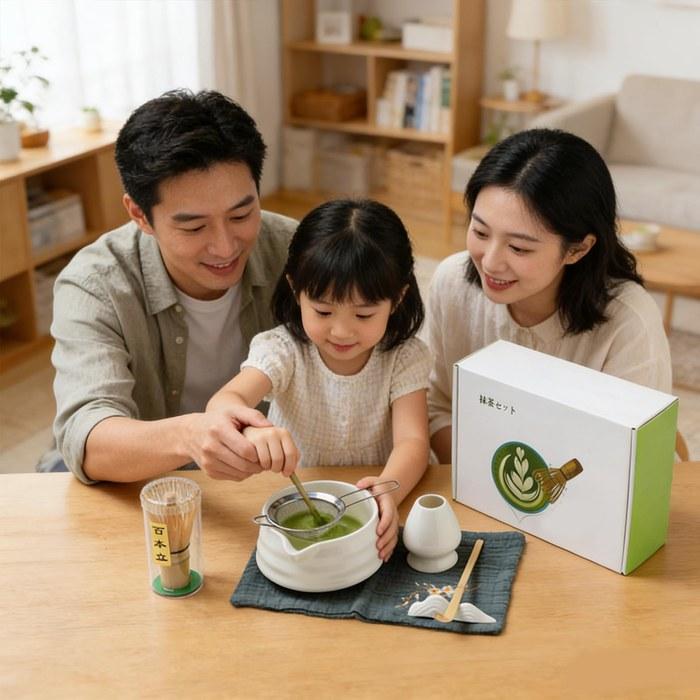 [Shigematsu] Matcha Bowl Set 7 Pieces Light Green Glazed Finish