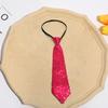 Cravată pentru bărbați cu paiete strălucitoare, stil formal de afaceri, bandă elastică reglabilă, culoare solidă, costum ușoară, haină, vestă, performanță, spectacol de scenă, cravată