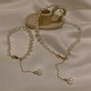 Irregular Geometric Double-row Pearl Bracelet Light Luxury High-end French Fashion Exquisite Bracelet Temperament Jewelry