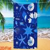 Dark Blue Geometric Line Starfish Seashell Pattern Beach Towel Quick Dry Portable Towel For Summer Beach Swimming Pool