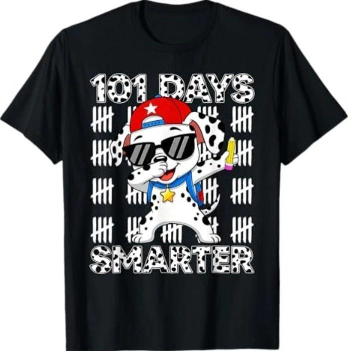 100 Days Smarter Dalmatian Dog 100th Day of School T-Shirt S