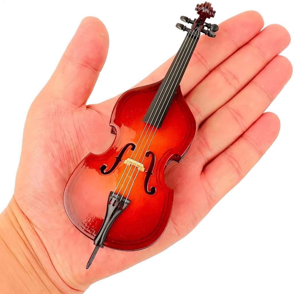 Miniature Cellos Model Wooden Miniature Musical Instrument Figurines With Bracket Mini Musical Instrument Cellos Sculpture Gift