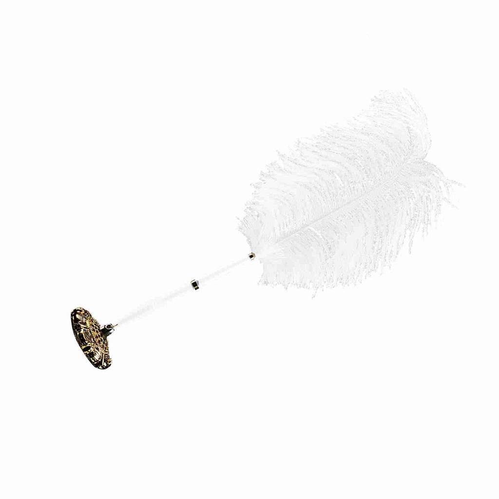 Ostrich   Wedding Quill Signing Ballpoint Writing Pen With Metal Holder New Gold