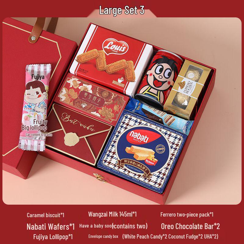 Elegant Wedding Candy Favor Box Set with Biscuits and Sweets