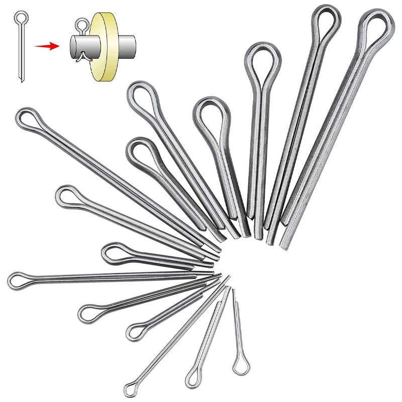 150/230/340PCS Split-Pins / Split Cotter Pins Stainless Steel A2-Marine Grade (304) +Box Steel Hard Case Link Assortment