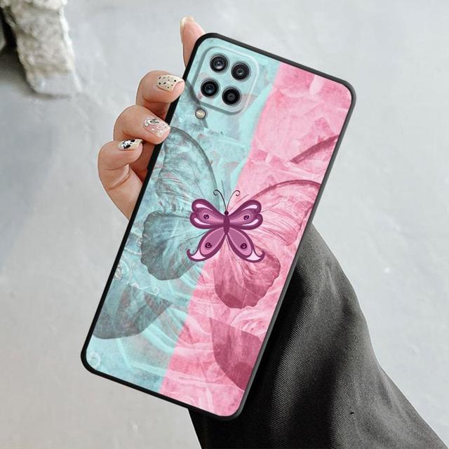 Shell For Samsung Galaxy A70 A70s A50 A30s A04s A20s A20e A02 A02s A03 A42 M52 M31 M04 Case Bling Aesthetic Butterfly Rose Art