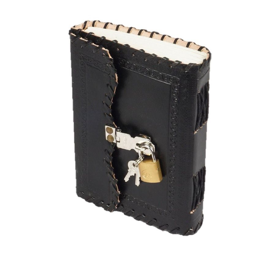 Handmade Leather Journal Notebook or Sketchbook Journal With Lock And Key, Travel Journals Gift for Women and Men, Valentine Day Gift