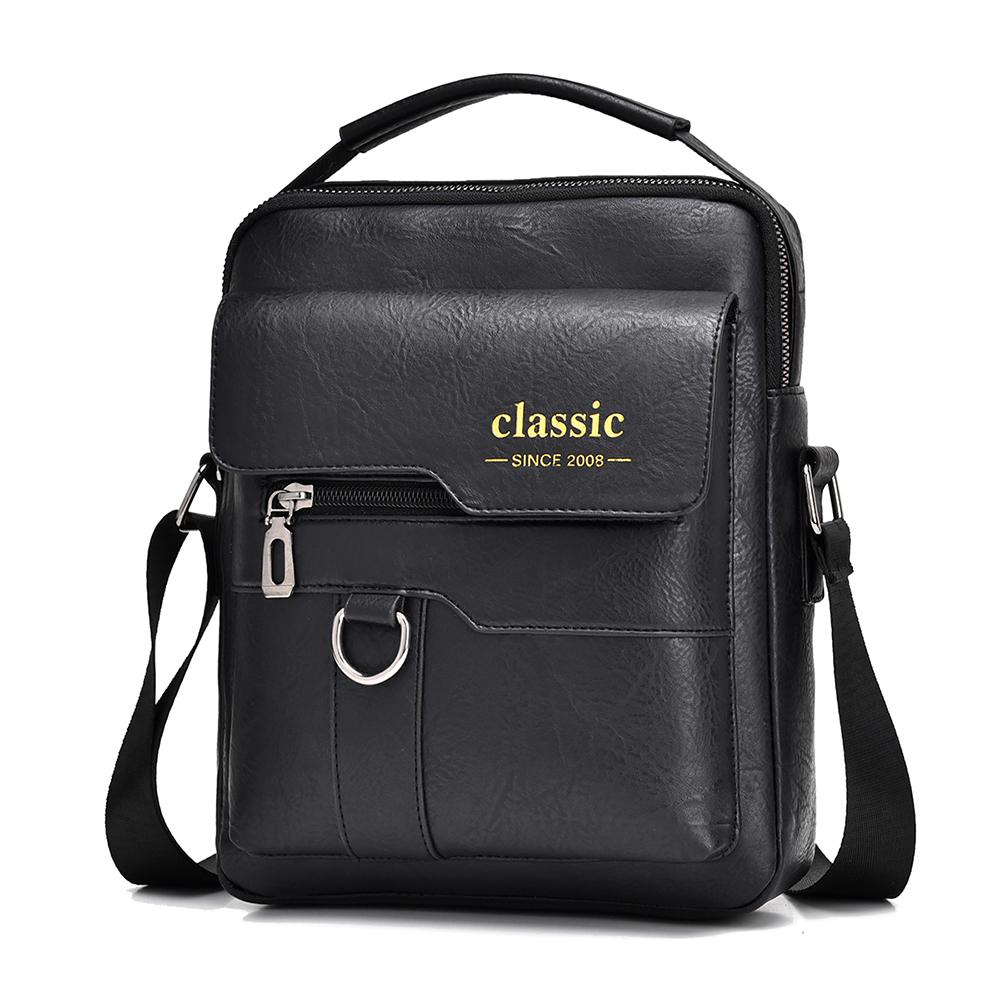 WEIXIER Men's Messenger Bag Leather Crossbody Shoulder Bag Classic Waterproof Briefcase Satchel Travel Bag