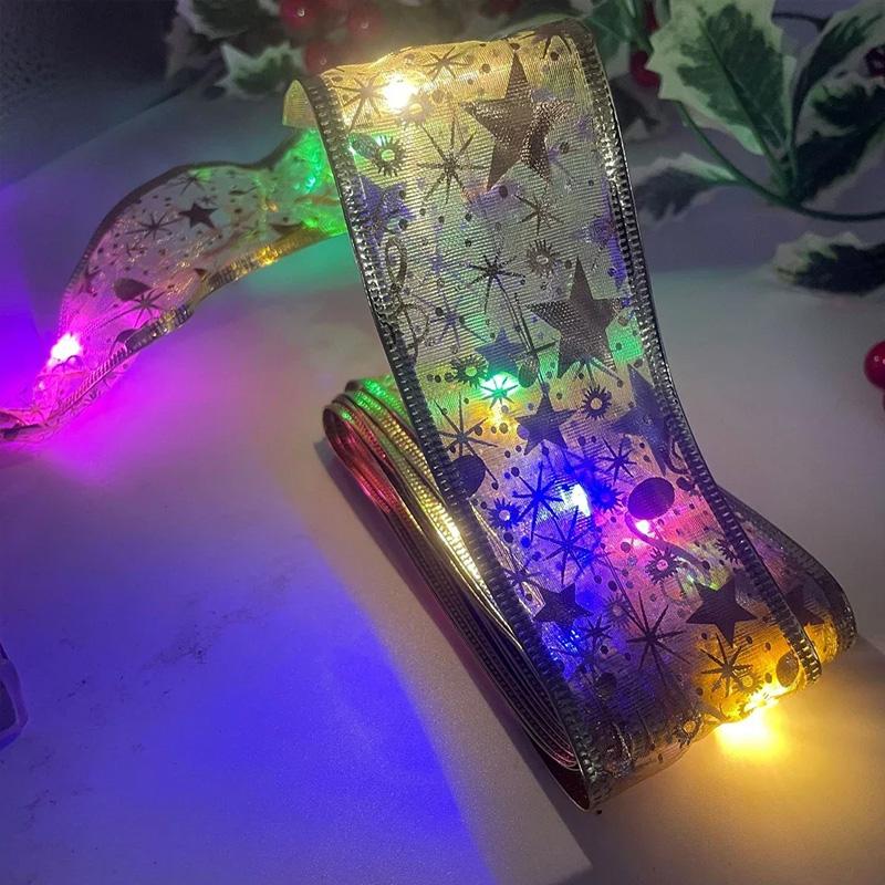 30LED Battery Powered DIY Ribbon Lights 300CM Fairy Light Xmas Decor String Light Tree Ornaments Christmas
