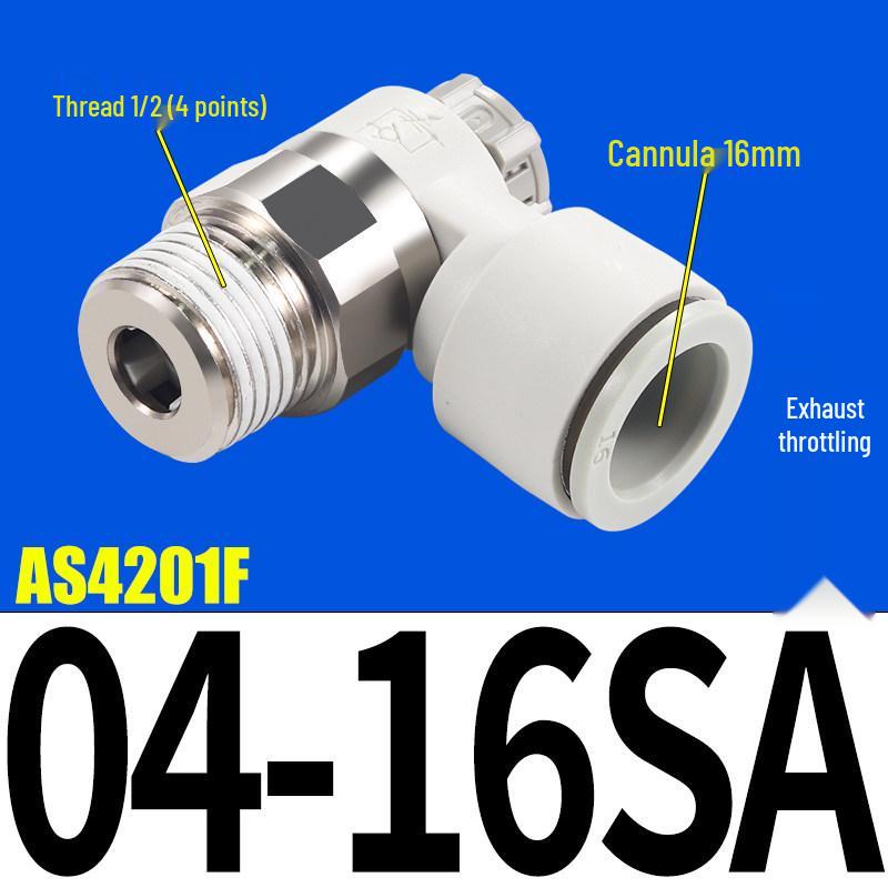 SMC AS1201F Pneumatic Speed Control Valve - Adjustable Throttle Push-Lock Fitting for Cylinder Control