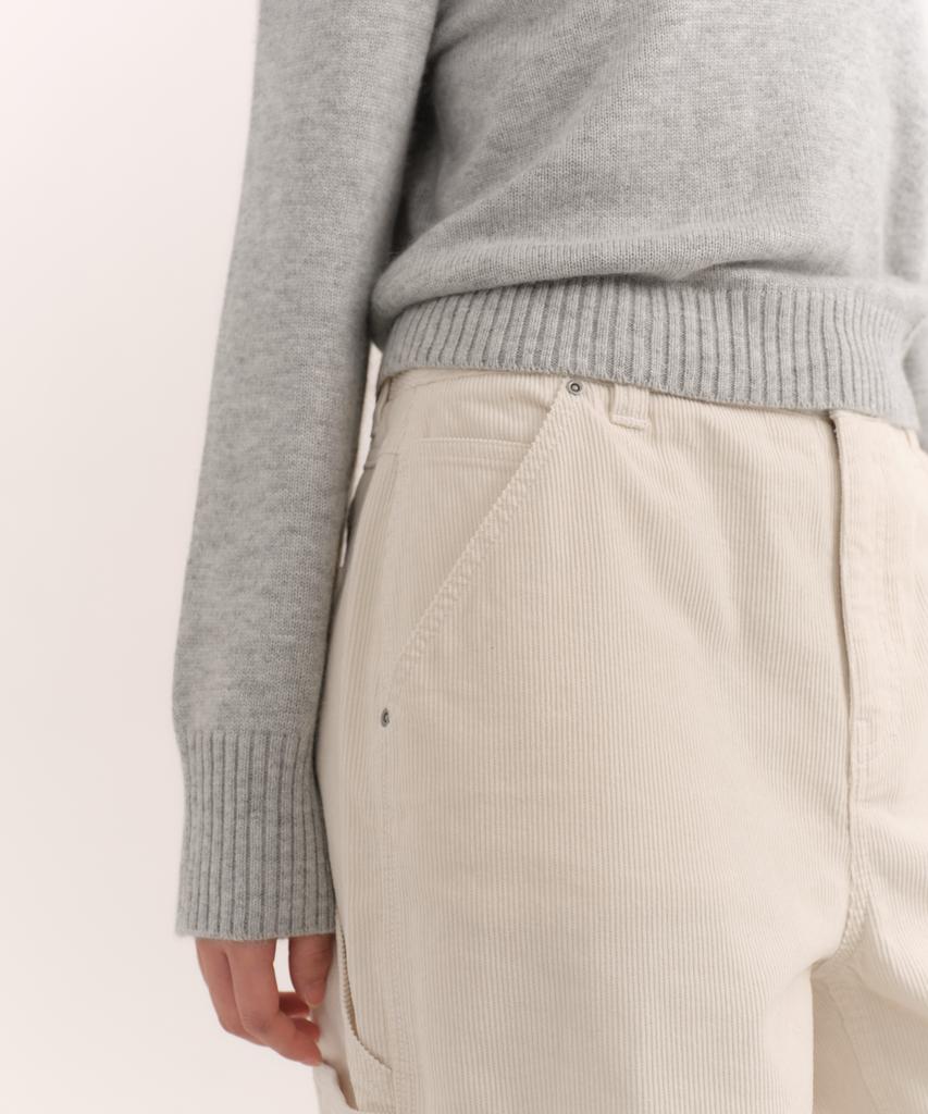 MUSINSA STANDARD WOMAN 11W Corduroy Wide Carpenter Pants [Cream]