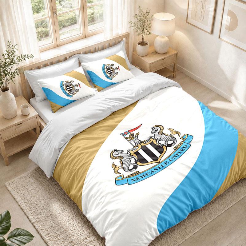Bettwäsche-Set 1 Bettbezug 2 Kissenbezüge Newcastle United Fußball-Print Schlafzimmer Heimdekoration