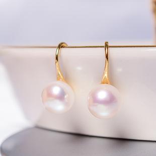 Natural freshwater pearl earrings s911 silver needle women's 11k gold injection niche design sense retro twist fritillary earrings