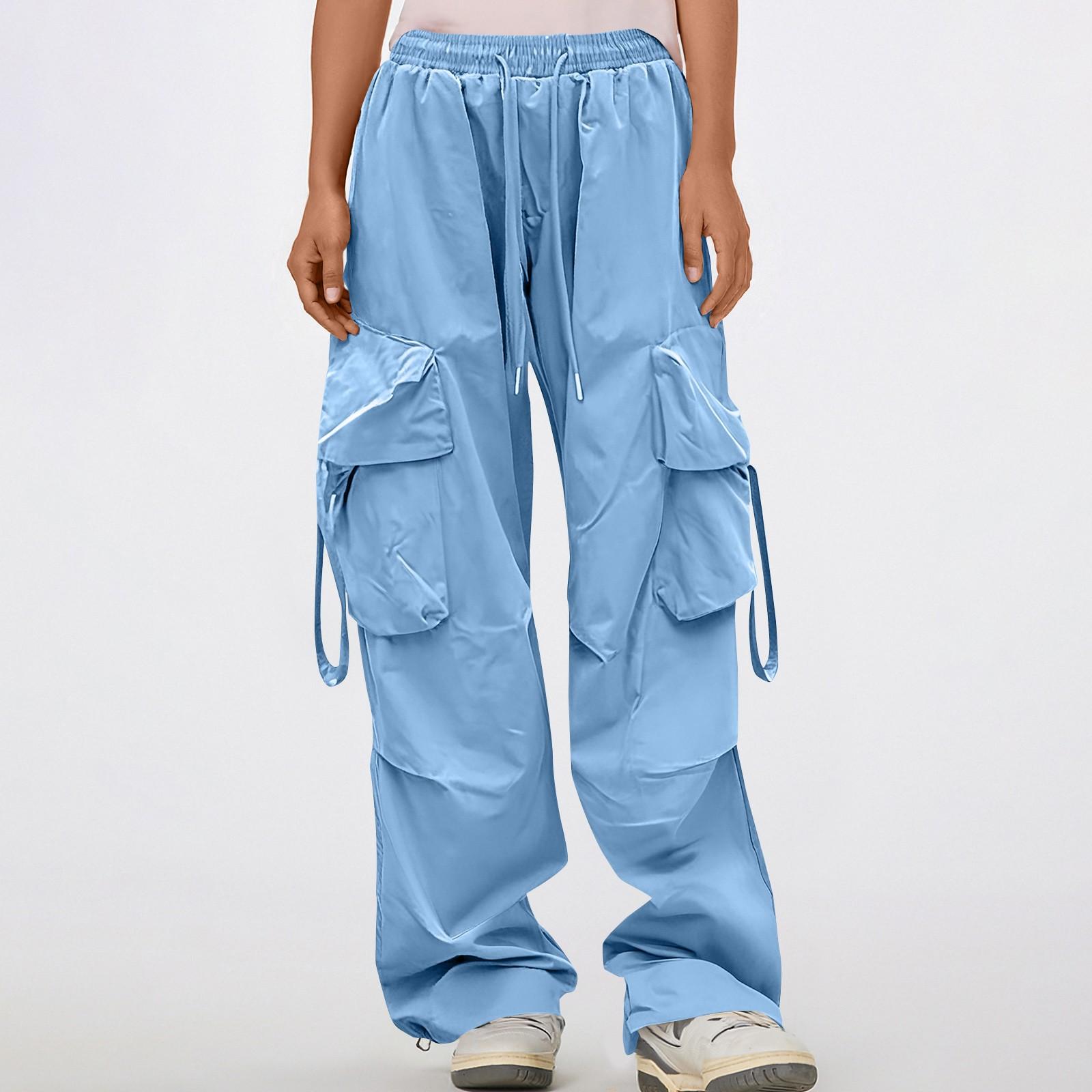 

Women s Multi Pocket Straight Leg Wide Leg Solid Color Casual Workwear Pants XXL