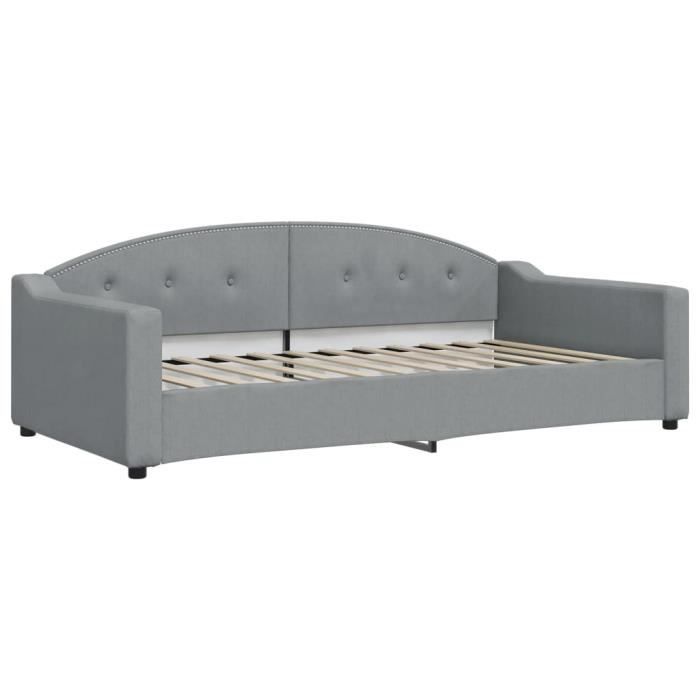 VidaXL Lit de jour avec matelas gris clair 100x200 cm tissu 3197517