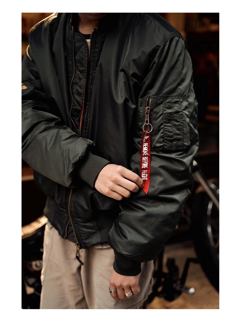 Normanlong MA1 Militär-Pilotenjacke: Herren Klassische Verdickte Herbst-Winter Air Force Baseball Oberbekleidung