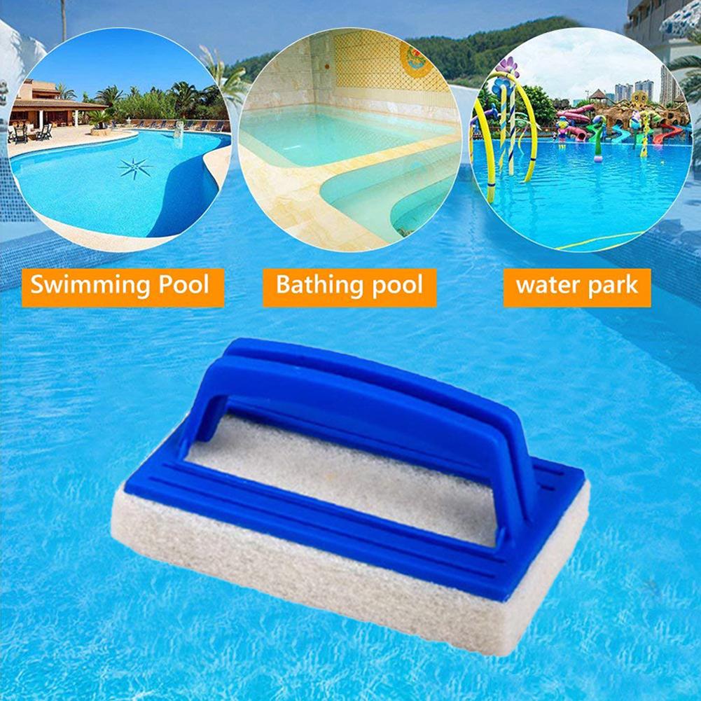 Sponge Brush With Handle Portable Wall Window Swimming Pool Cleaning Brush Thickening Sponge Wipe Cleaner Stain Removal Scrubber