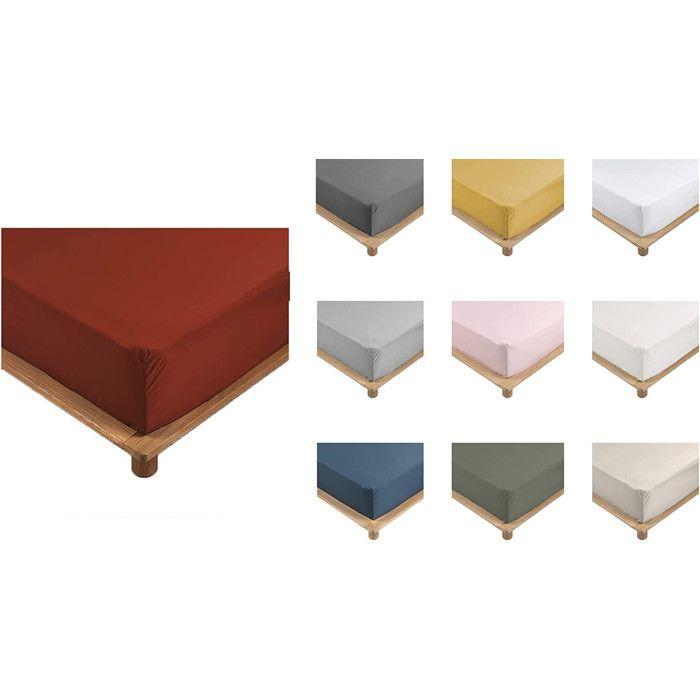 Fitted Sheets - LINEN PROMO - Percale - 200x180cm - Red