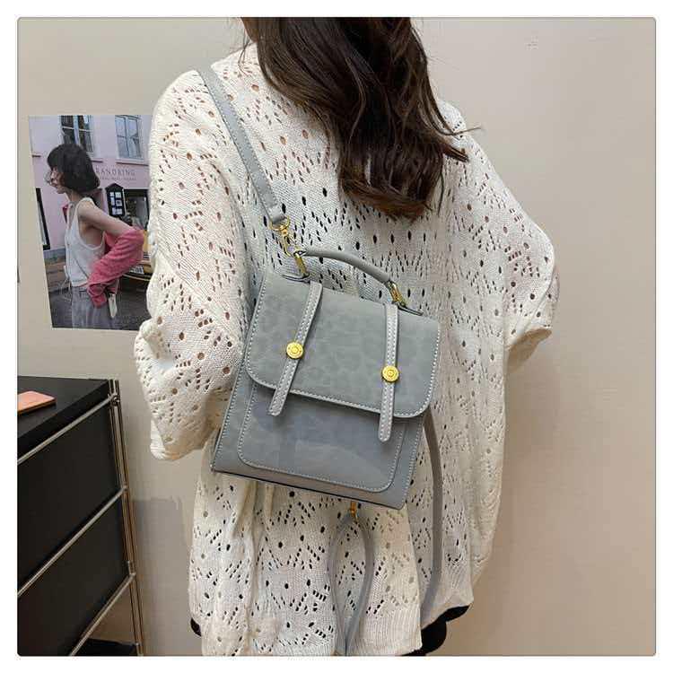 

Женский рюкзак и сумочка с ретро-леопардовым принтом 2025 - Универсальный осенний дизайн 20x9x20 cm светло-серый