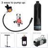 1L Diving Small Cylinder Rebreather with Pure Metal Secondary Breathing Valve Heads Black Diving Equipment